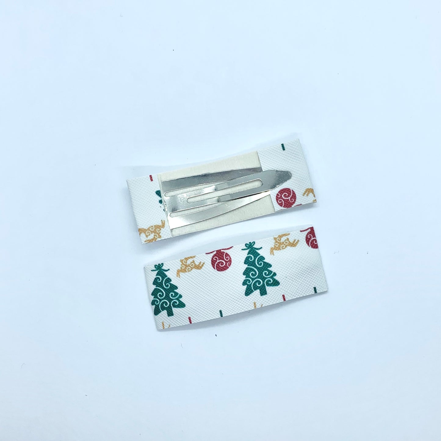 Christmas Tree Print | Faux Leather Snap Clips | Large
