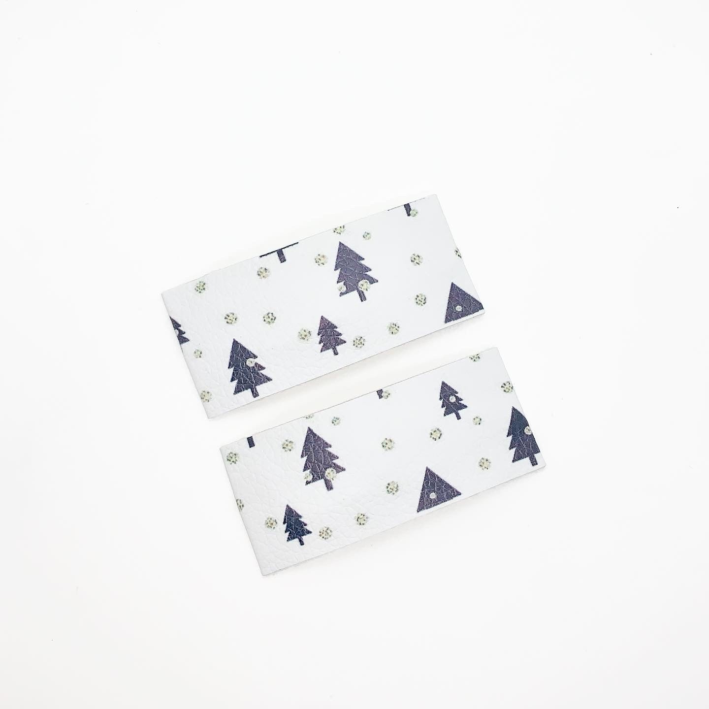 Christmas Tree Print | Faux Leather Snap Clips | Large