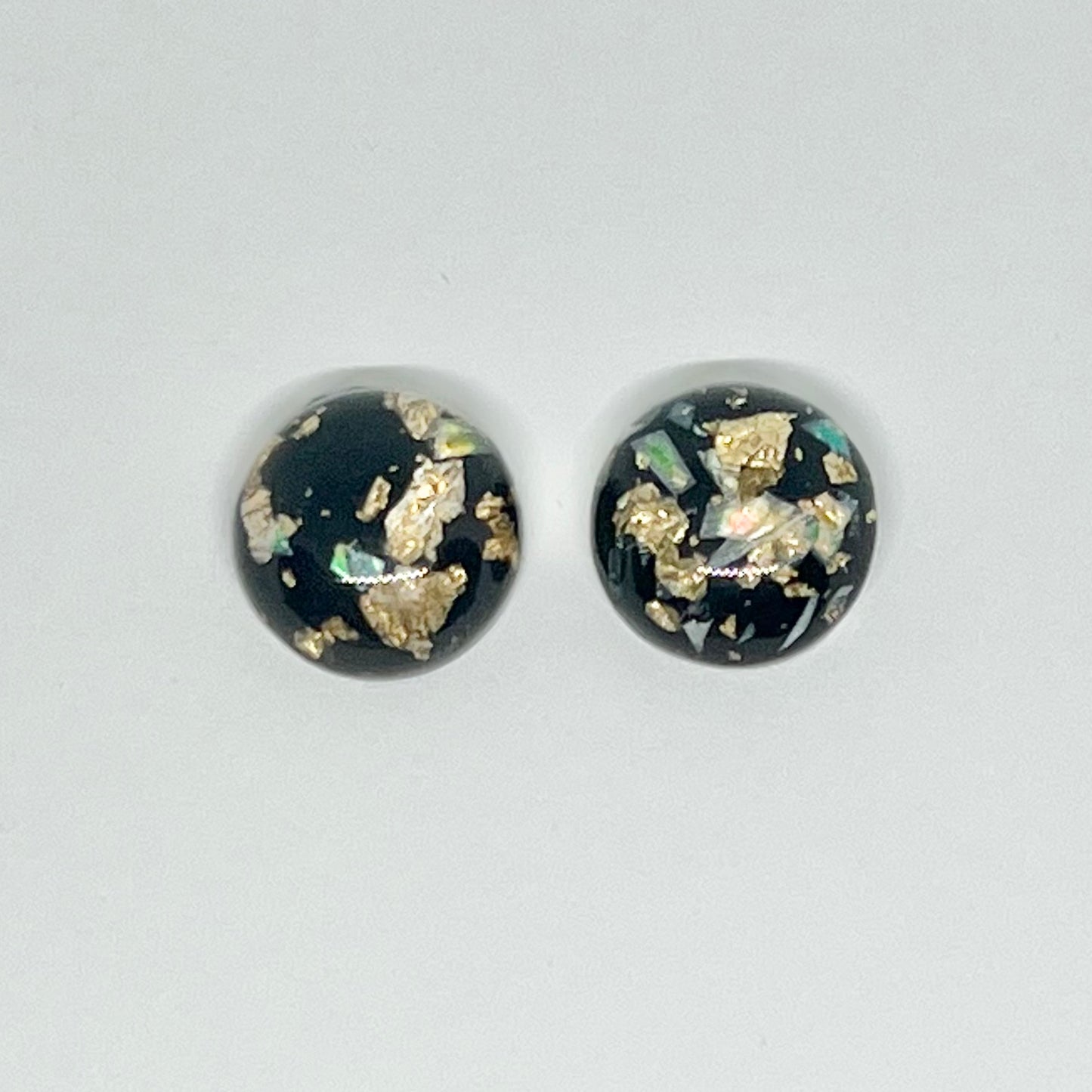 Black with gold and green flecks Earring | Amilya's Boutique