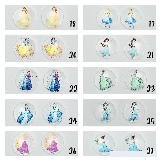 Watercolour Disney Princess Character Earrings | Amilya's Boutique