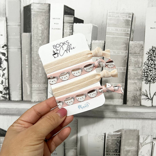 Books & Coffee | Fun Motivational Cards Hair Tie Set