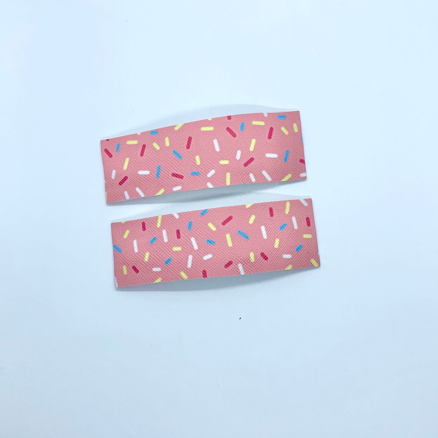 Pink Sprinkle - Faux Leather Snap Clips | Size Large