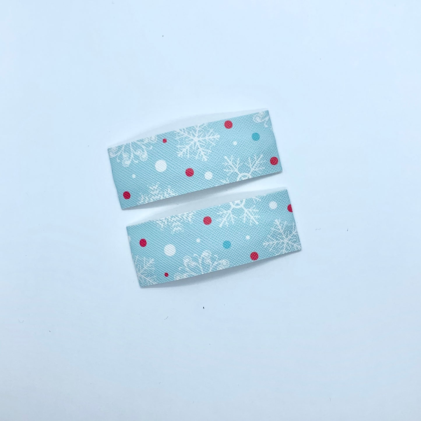 Snowflake Print | Faux Leather Snap Clips