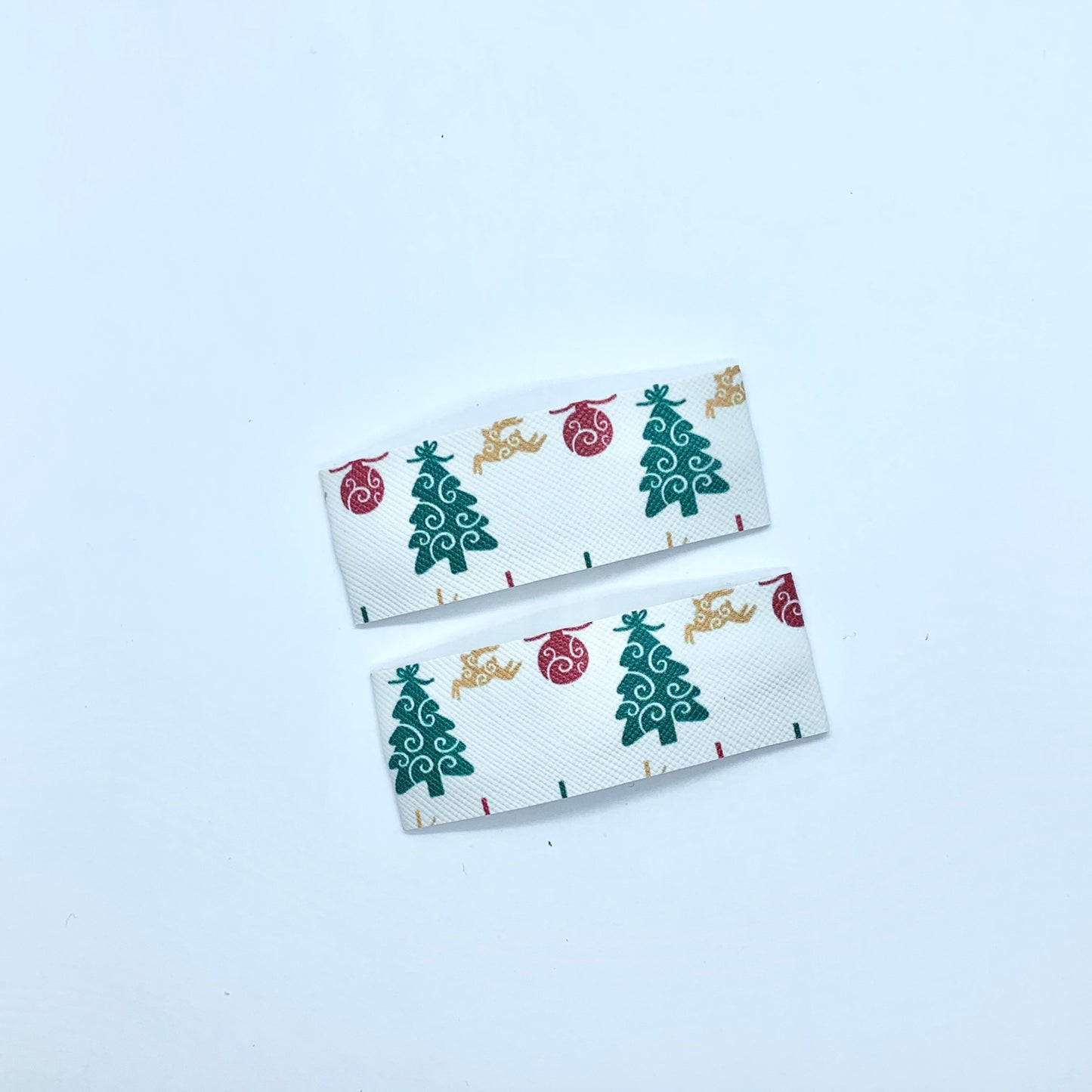 Christmas Tree Print | Faux Leather Snap Clips | Large