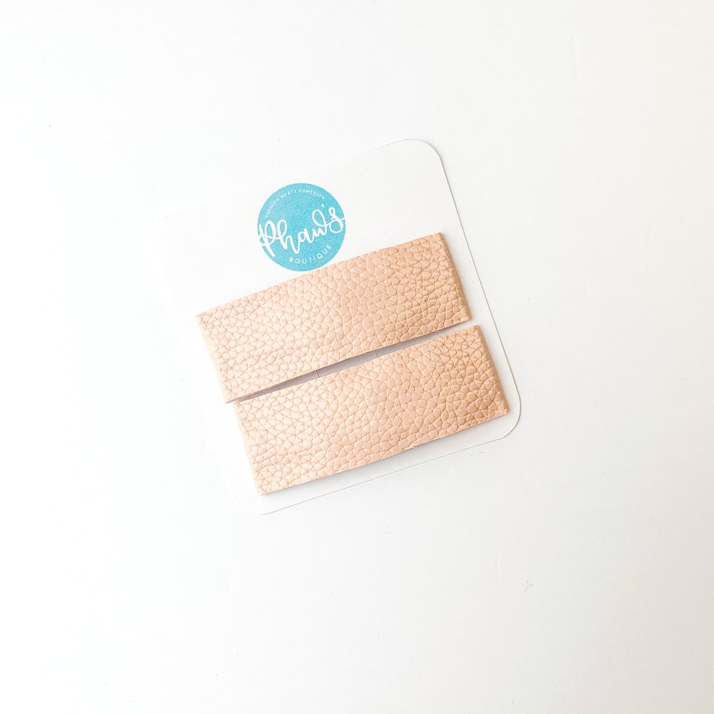Pale Pink | Faux Leather Snap Clips | Size Large