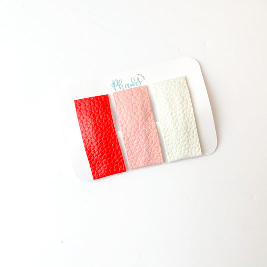 Valentines Trio | Faux Leather Snap Clips