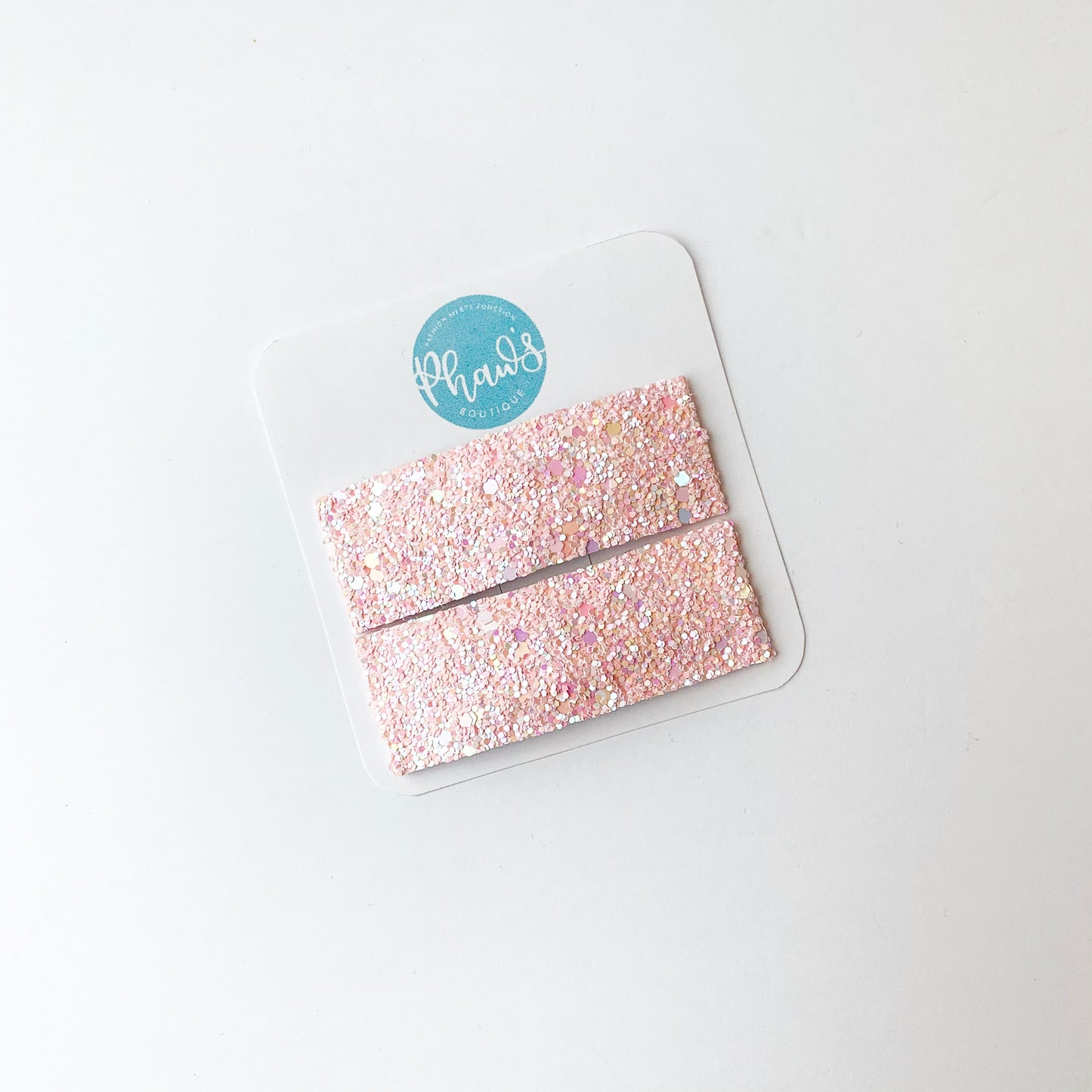 Pink Sparkle | Faux Leather Snap Clips
