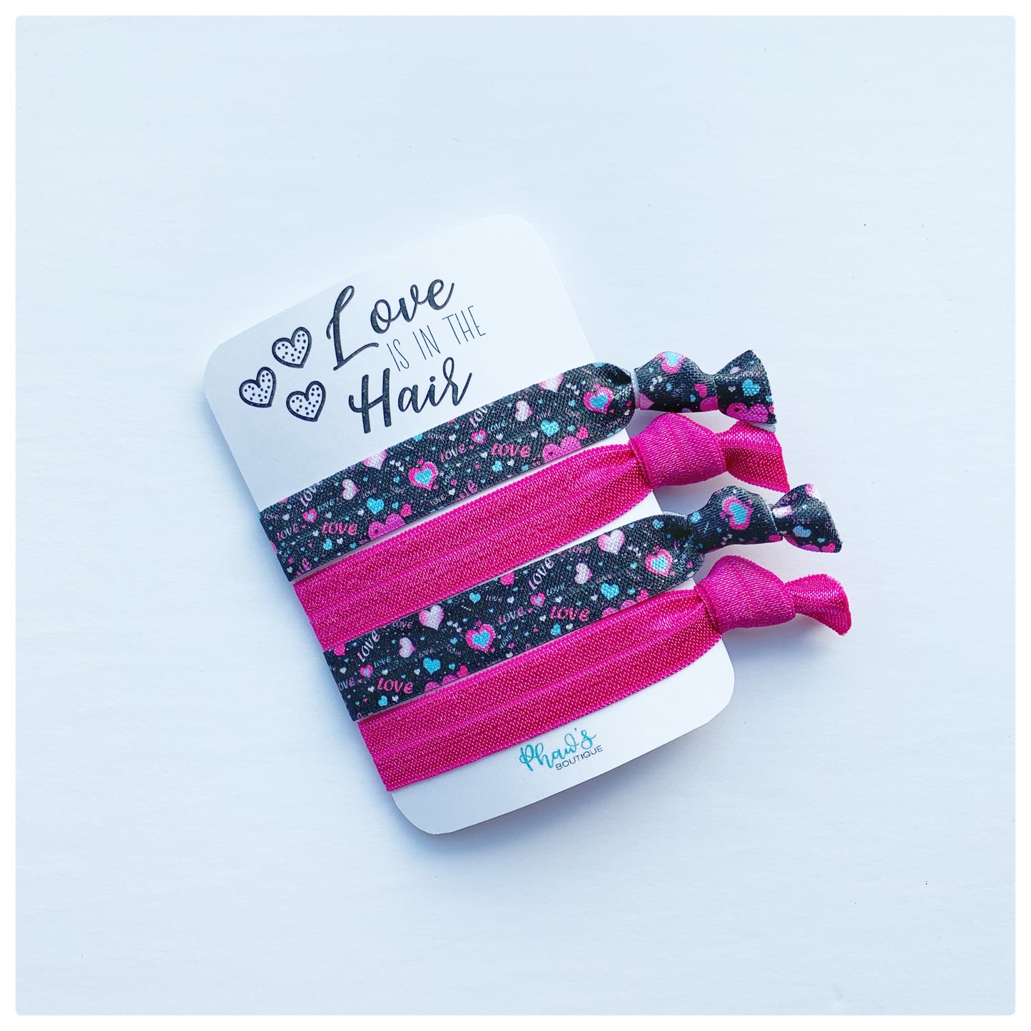 Love is in the Hair | Fun Motivational Cards Hair Tie Set